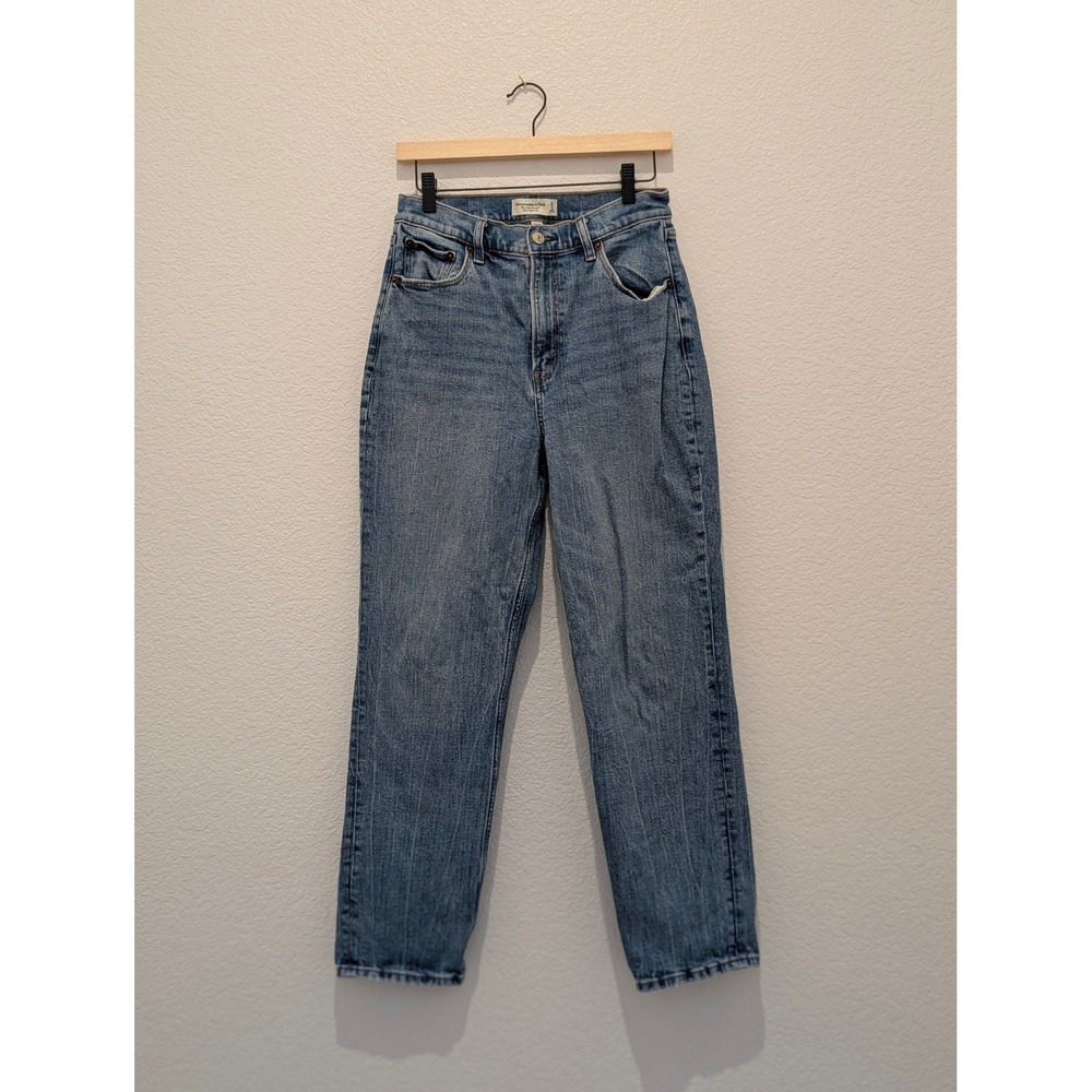Abercrombie & Fitch Curve Love Ultra High Rise Ankle Straight Jeans 29/8L Blue